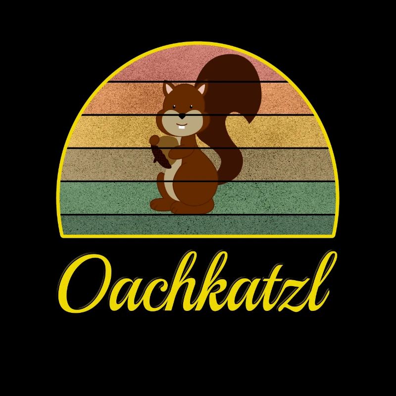 Oachkatzl Eichhörnchen mit Eichel Retro Vintage