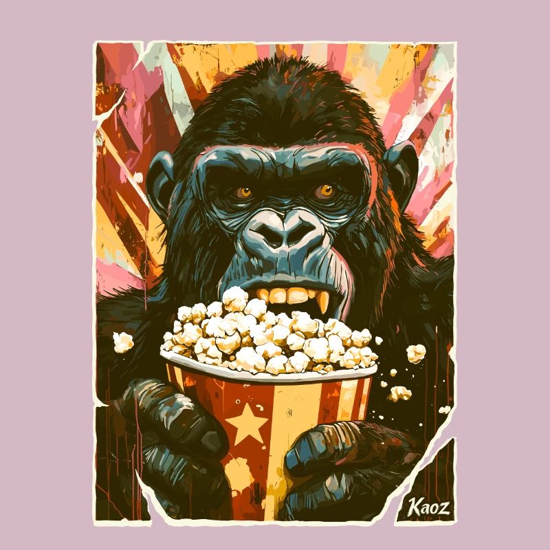Gorille au pop-corn