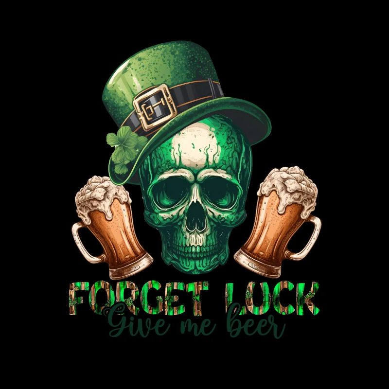 Skull Irish Ireland Clover Green St Patrick's Day