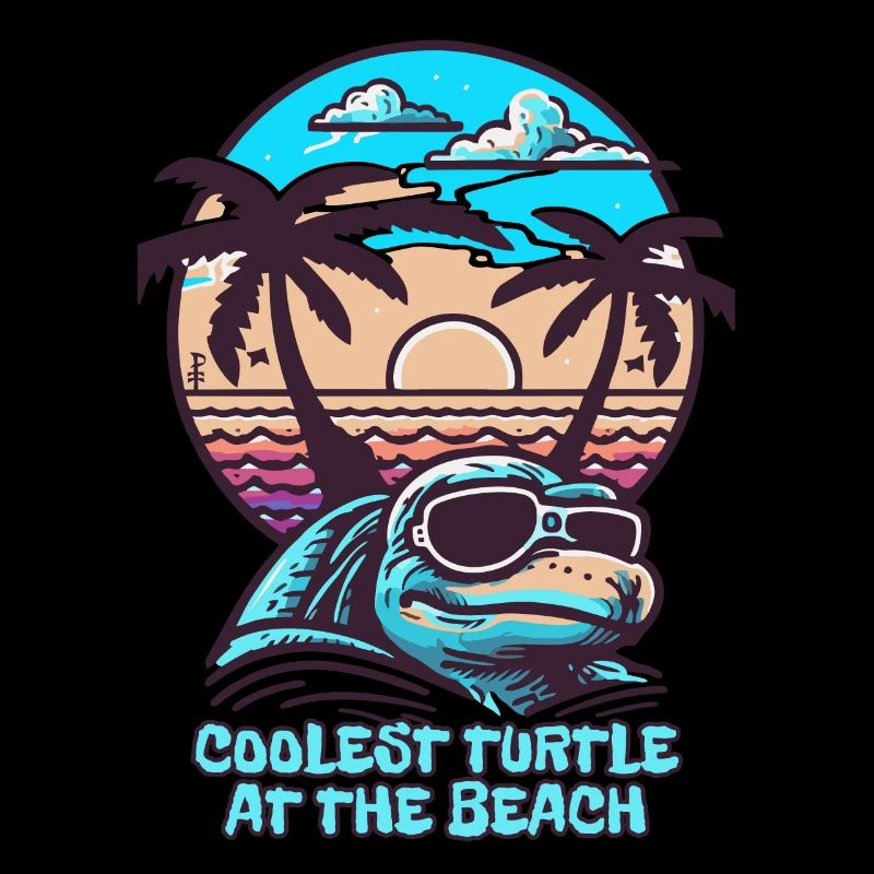 Der coolste Schildkröte am Strand