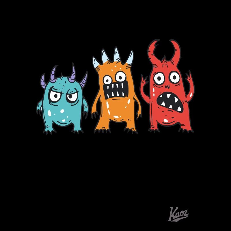 drôle mignon petits monstres fous