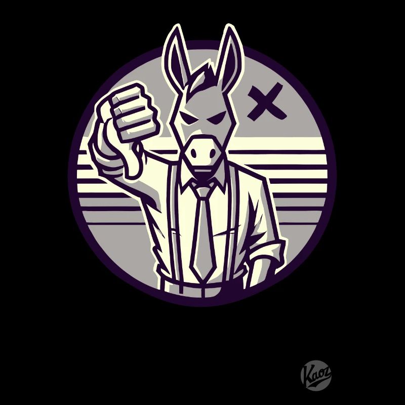 Pouces vers le bas de l’âne refusant