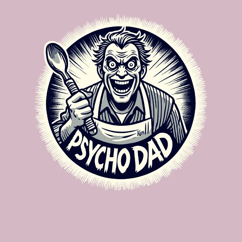 Psycho-Papa mit Kochlöffel