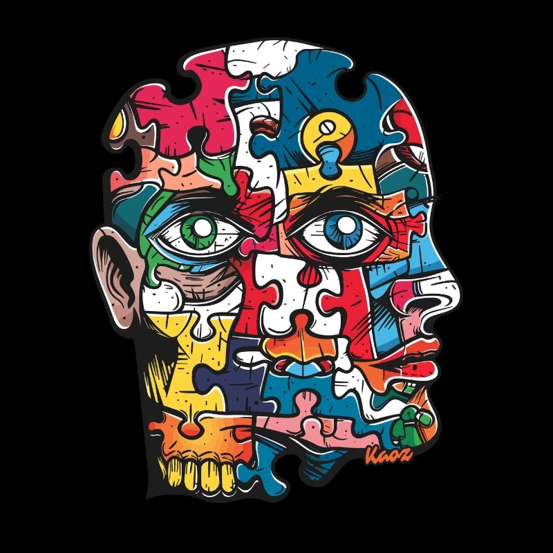 abstrakte Kunst und Puzzle Gesicht