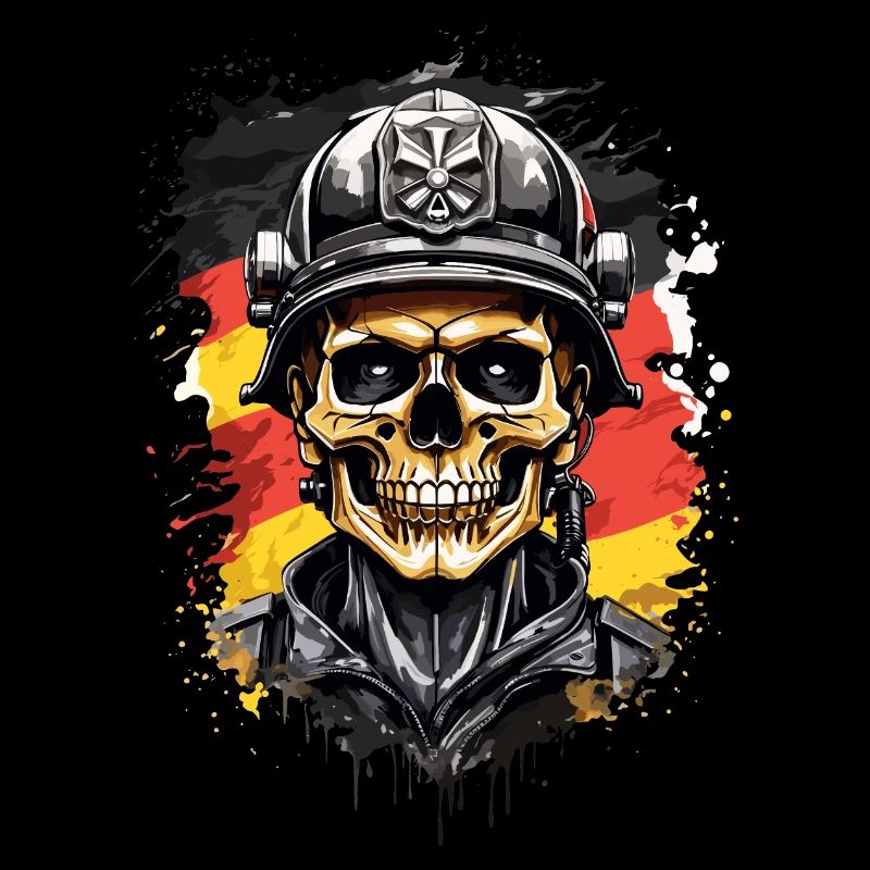 Deutsche Feuerwehrhelden Totenköpfe