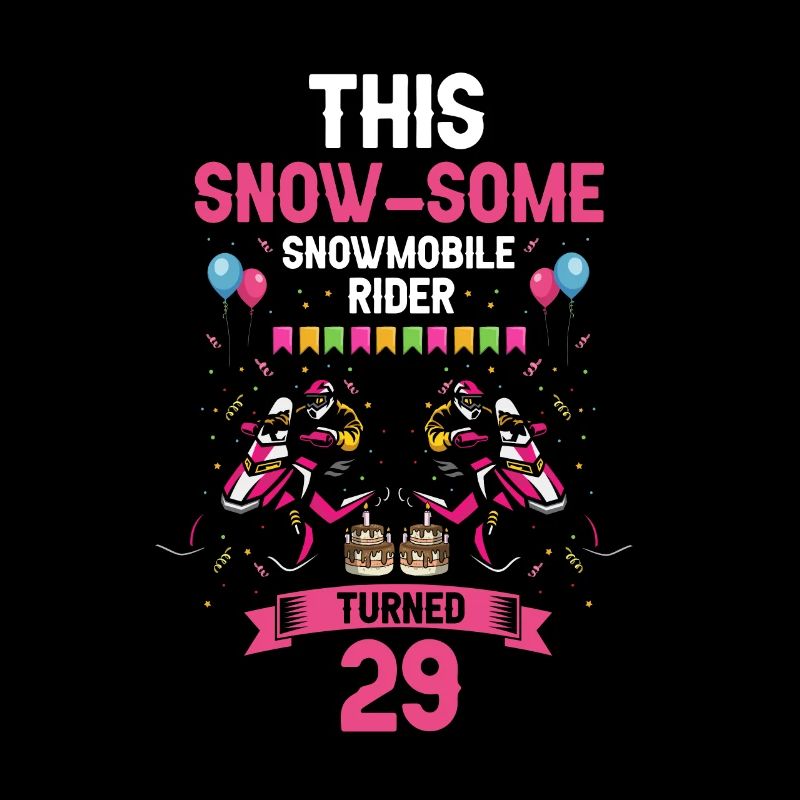 Snowmobile design for snowmobile birthday