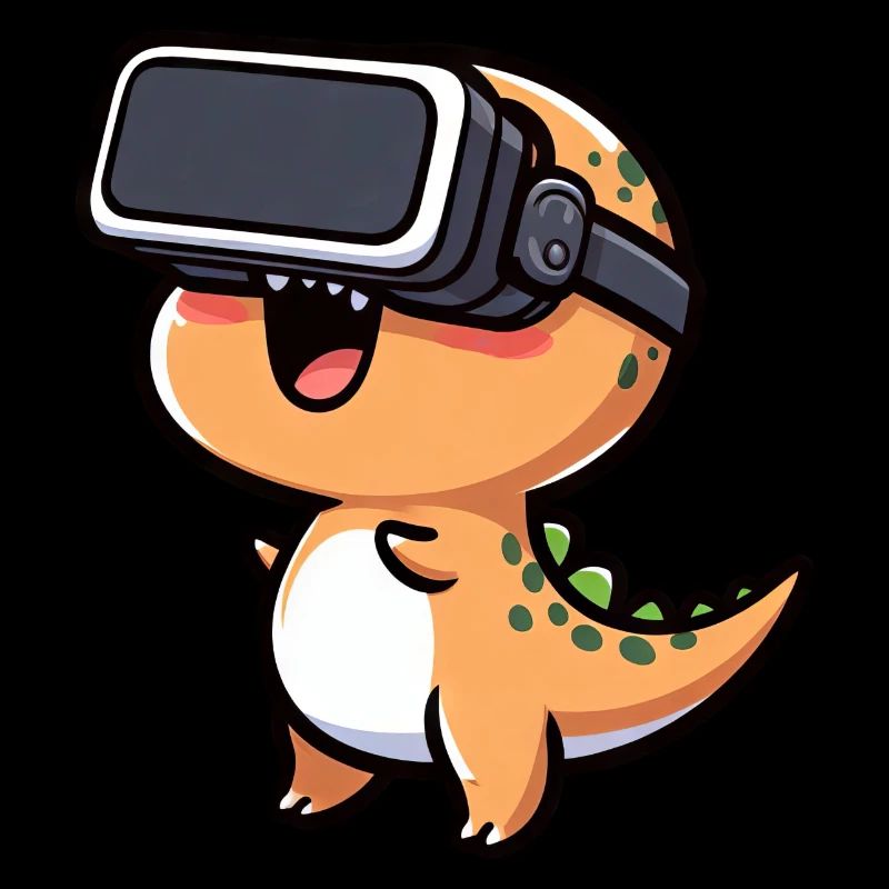 Dino T-Rex en réalité virtuelle de dessin animé VR