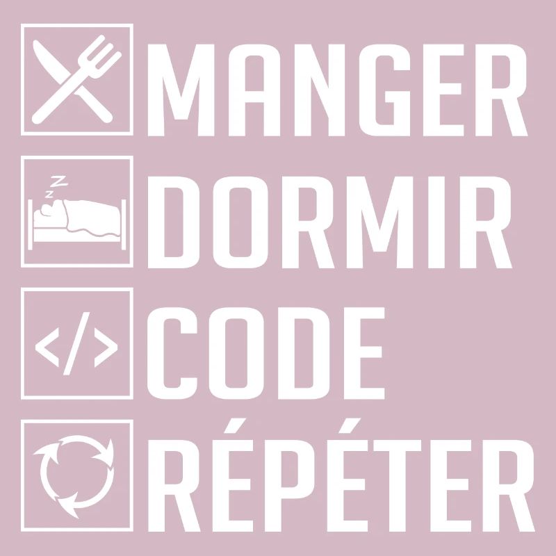 Manger, Dormir, Code, Répéter