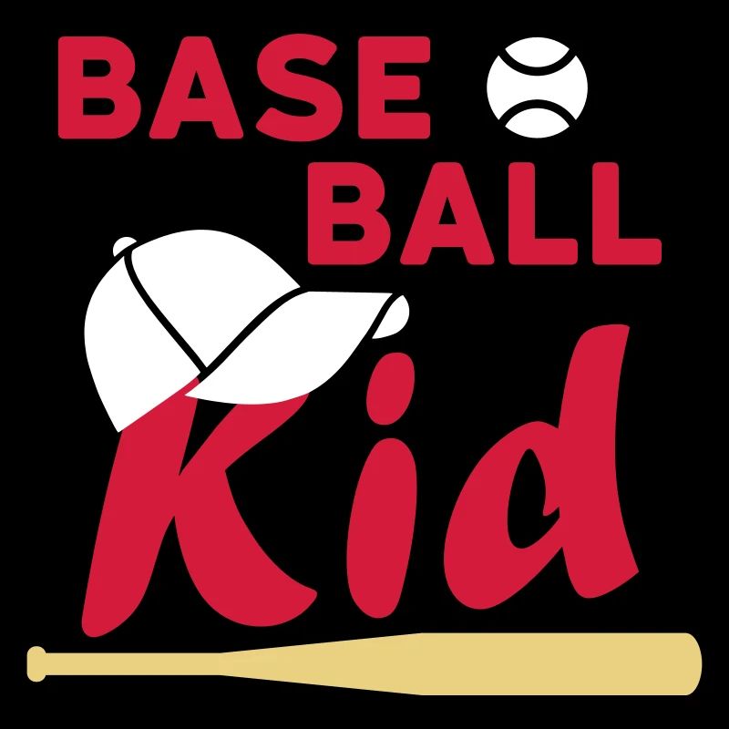 Enfant de baseball (balle de jeu, casquette, batte de baseball)