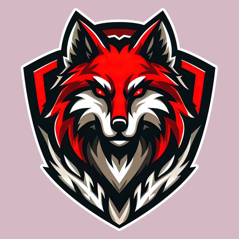 Wolf Illustration RED Emblem