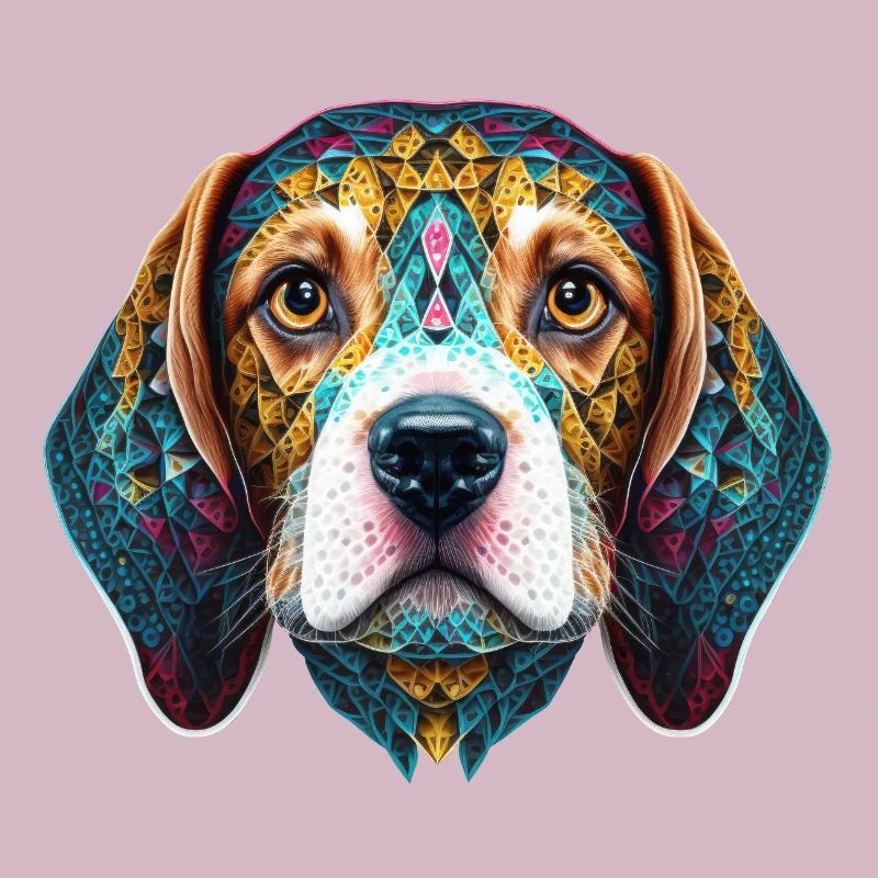 Farbenfrohes Beagle Kopf Artwork