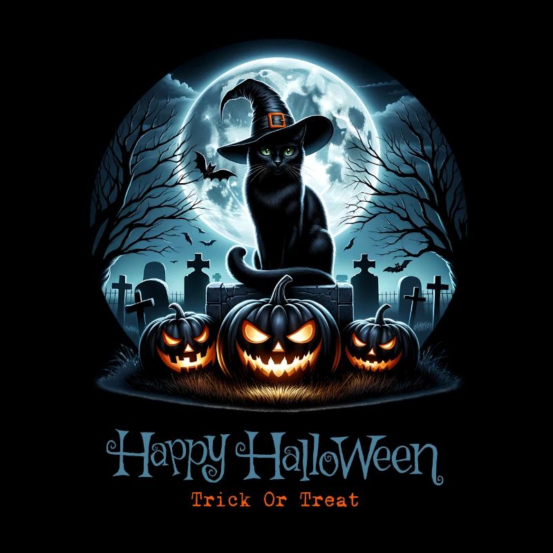 Joyeux Halloween, chat effrayé