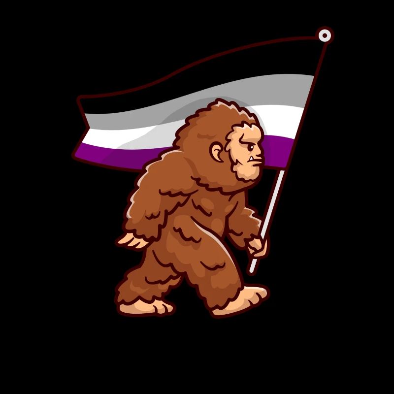 Bigfoot Asexual Pride Ace Flag Couleurs Sasquatch