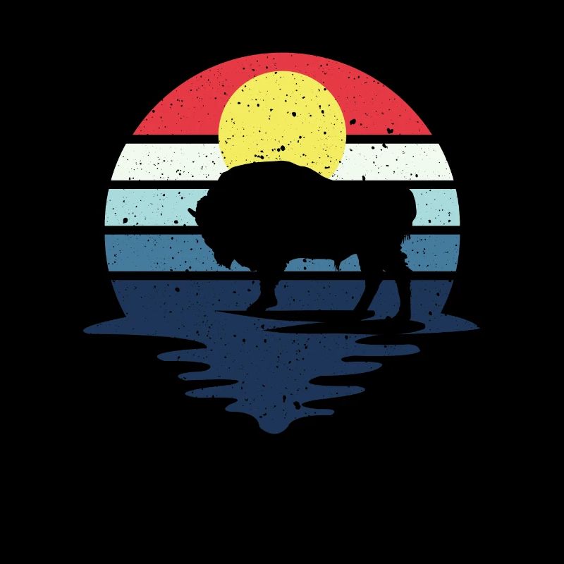 Rétro Vache Bison Buffle d’eau Buffle Silhouette