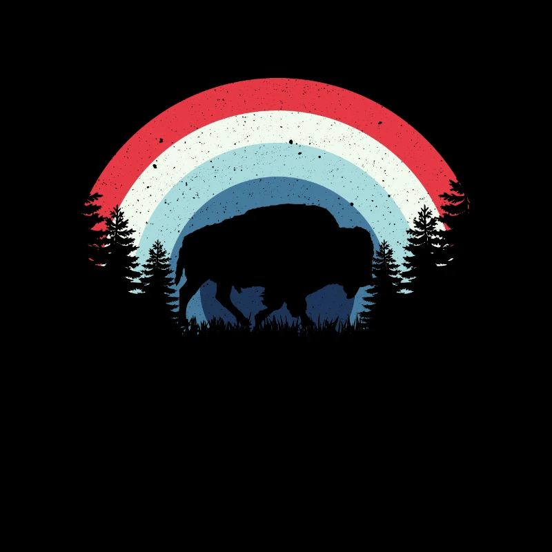 Rétro Vache Bison Buffle d’eau Buffle Silhouette
