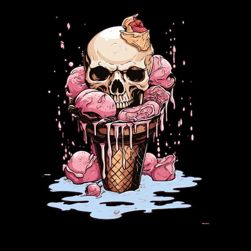Totenkopf-Eiscreme-Halloween-Design