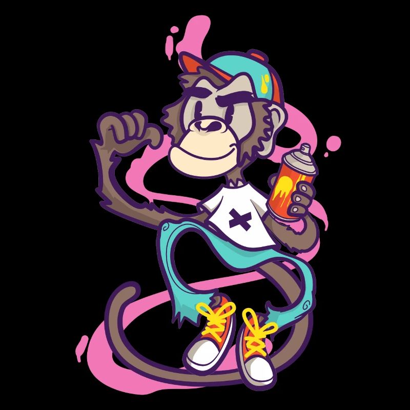 Graffiti monkey with spray can
