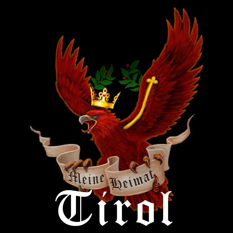 Tyrolean eagle with banner My home Tyrol