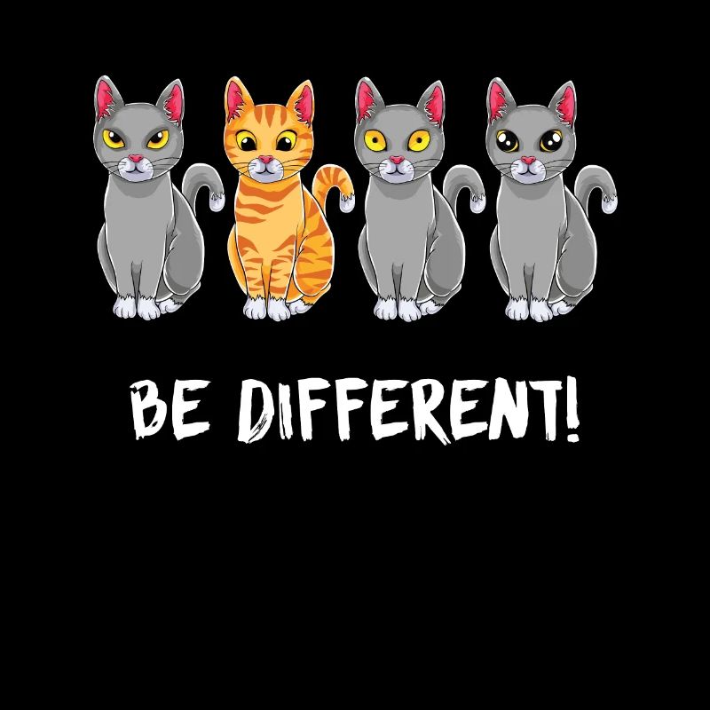 Be Different - Katze Spruch Cat - Süßes Katzen