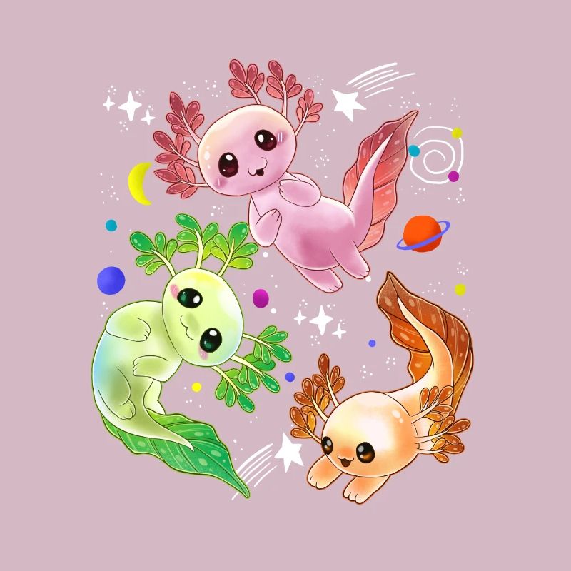 Axolotl Space Kawaii Space Rocket Astronaut Pla