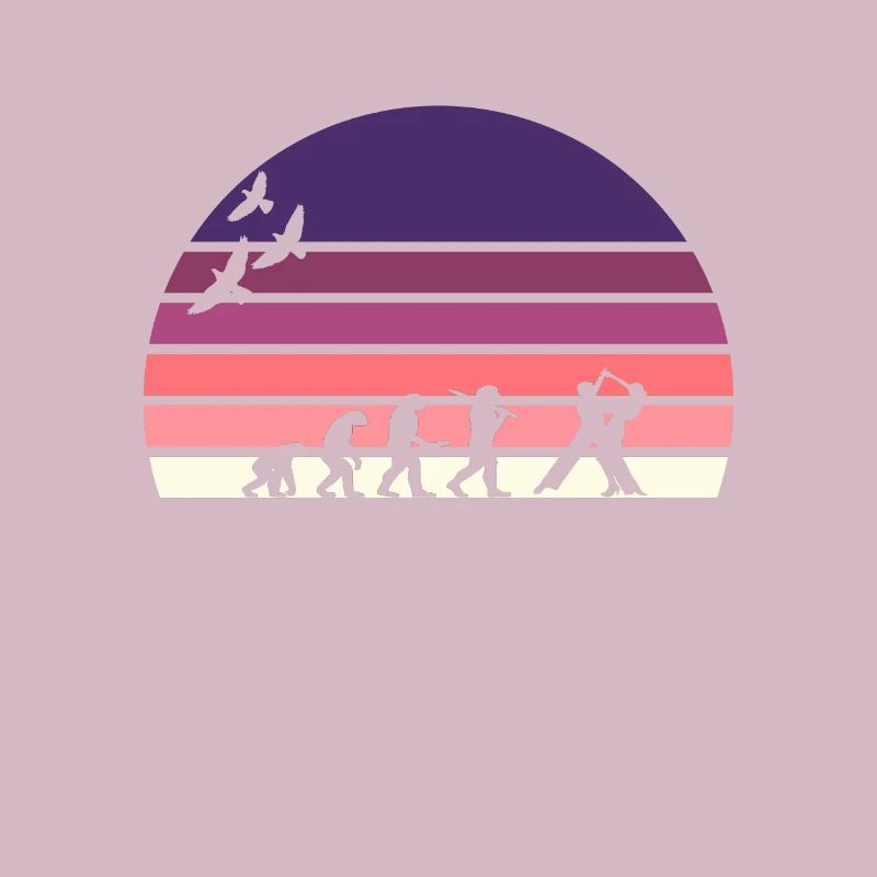 Retro Vintage Sonnenuntergang Evolution DANCE