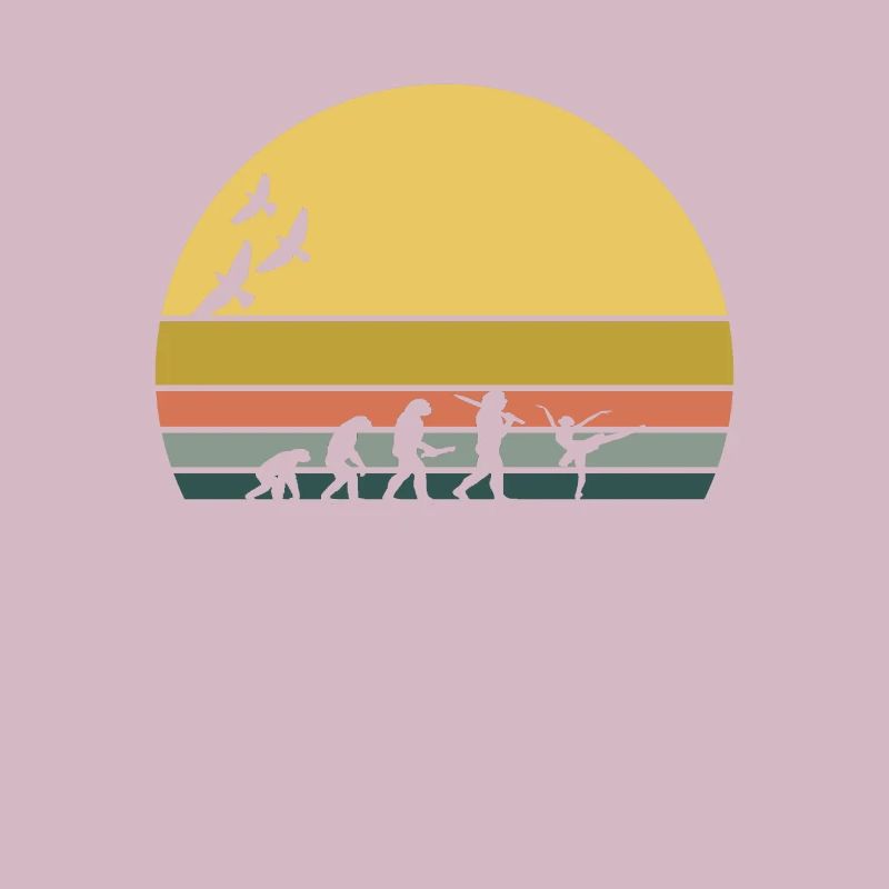 Retro Vintage Sunset Evolution FIGURE SKATING