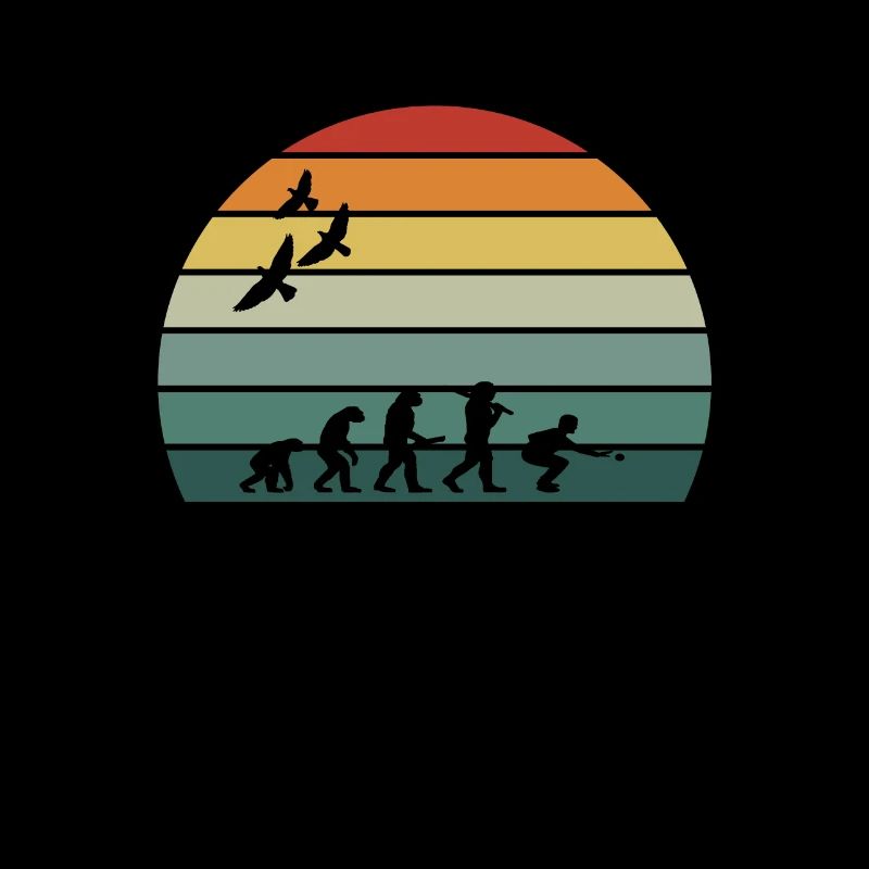 Retro Vintage Sonnenuntergang Evolution PETANQUE