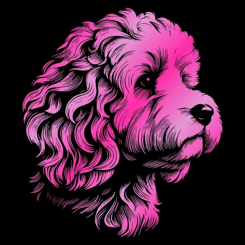 Cockerpoo Cocker Spaniel Poodle Portrait, Drawing