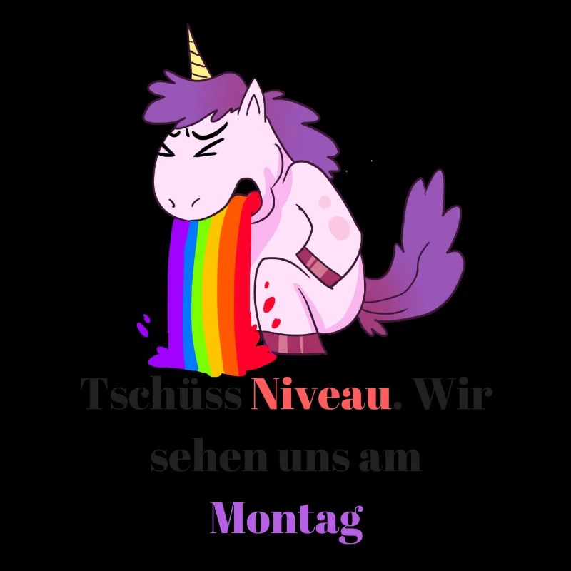 Einhorn Comic Sprüche Design