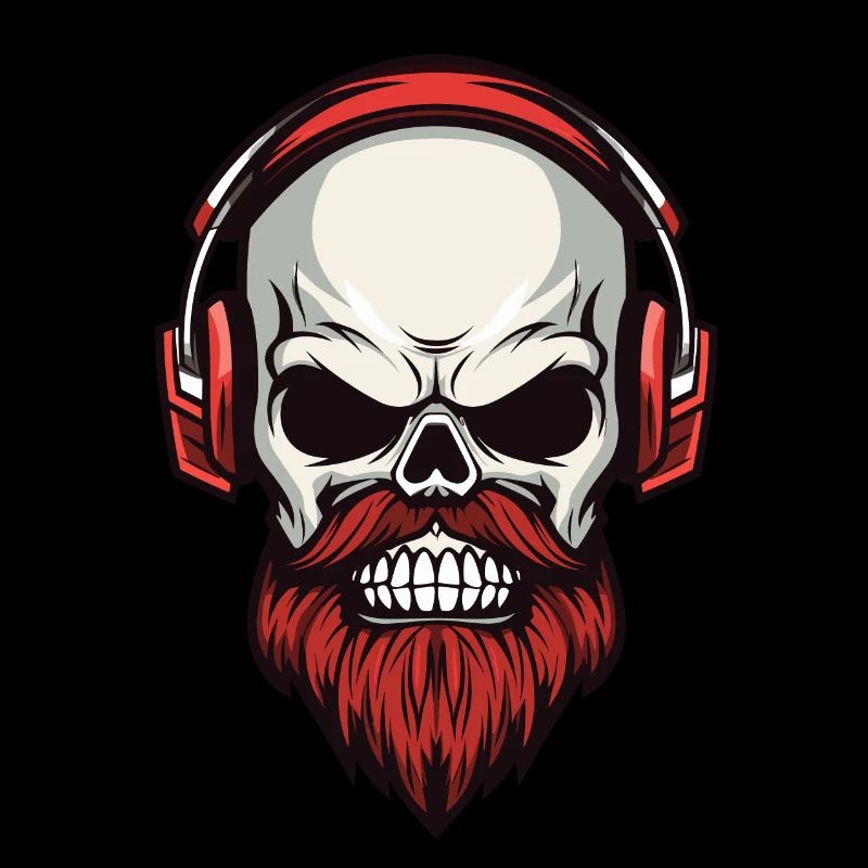 Tête de mort avec un style hipster