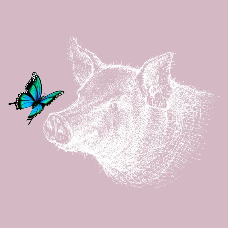 Cochon avec papillon