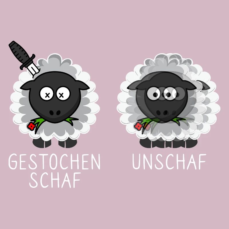 Schaf Unschaf Gestochen Schaf Schafe Brillenträger