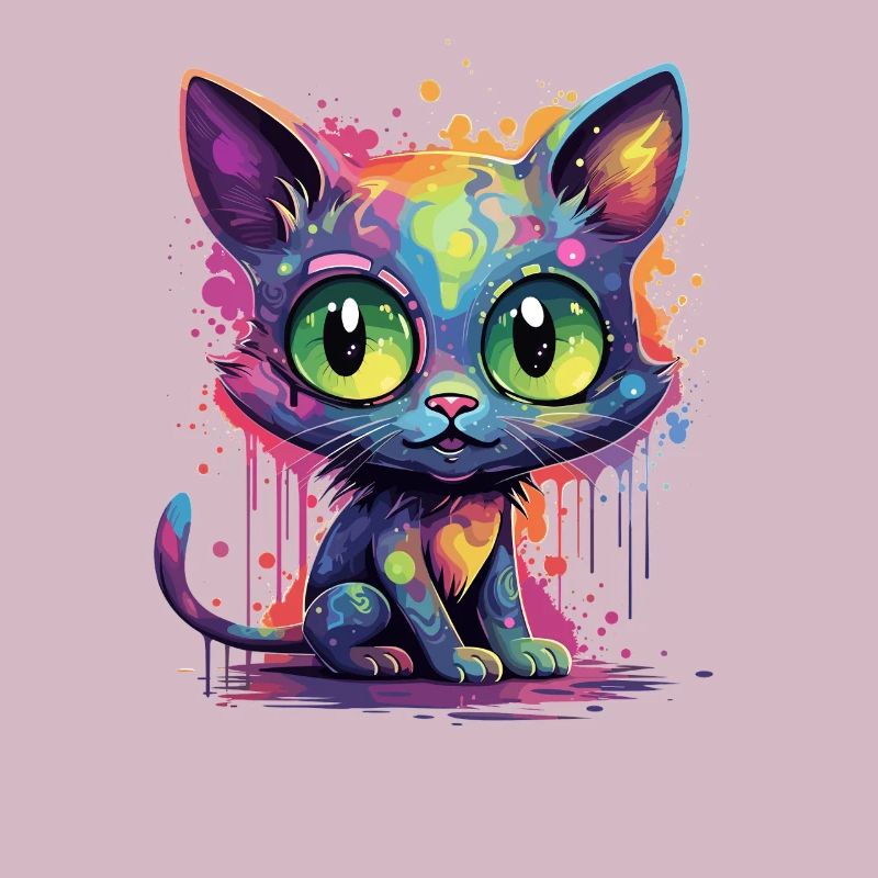Chat néon coloré