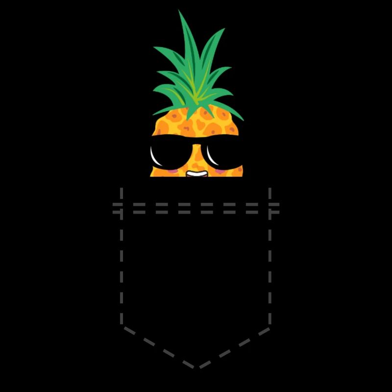 Brusttasche mit cooler Ananas und Sonnenbrille