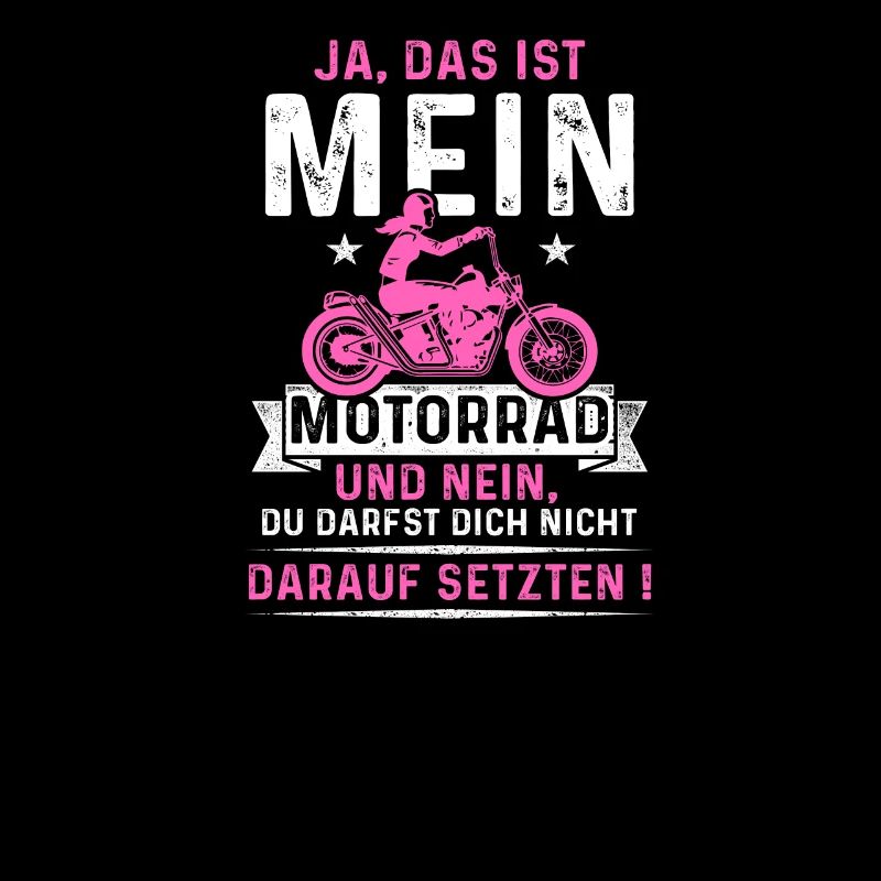 Frau mit Motorrad Bikerin Sprüche