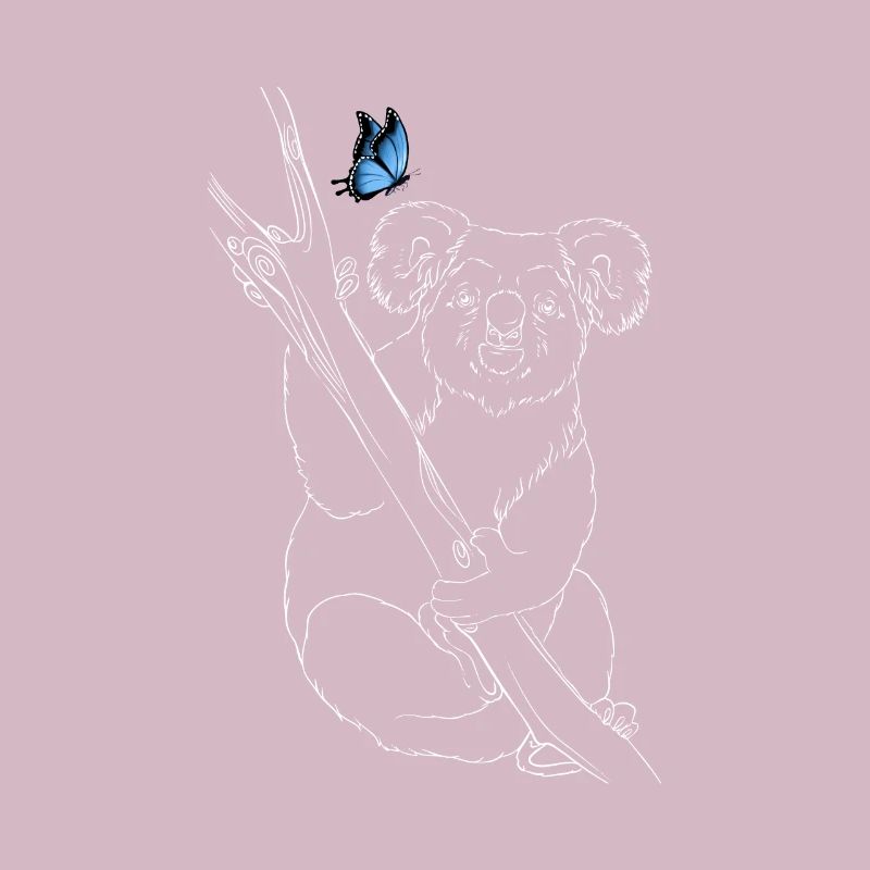 Koala avec papillon