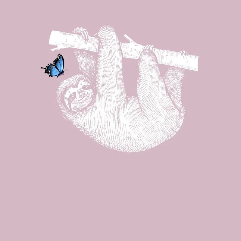Sloth with butterfly