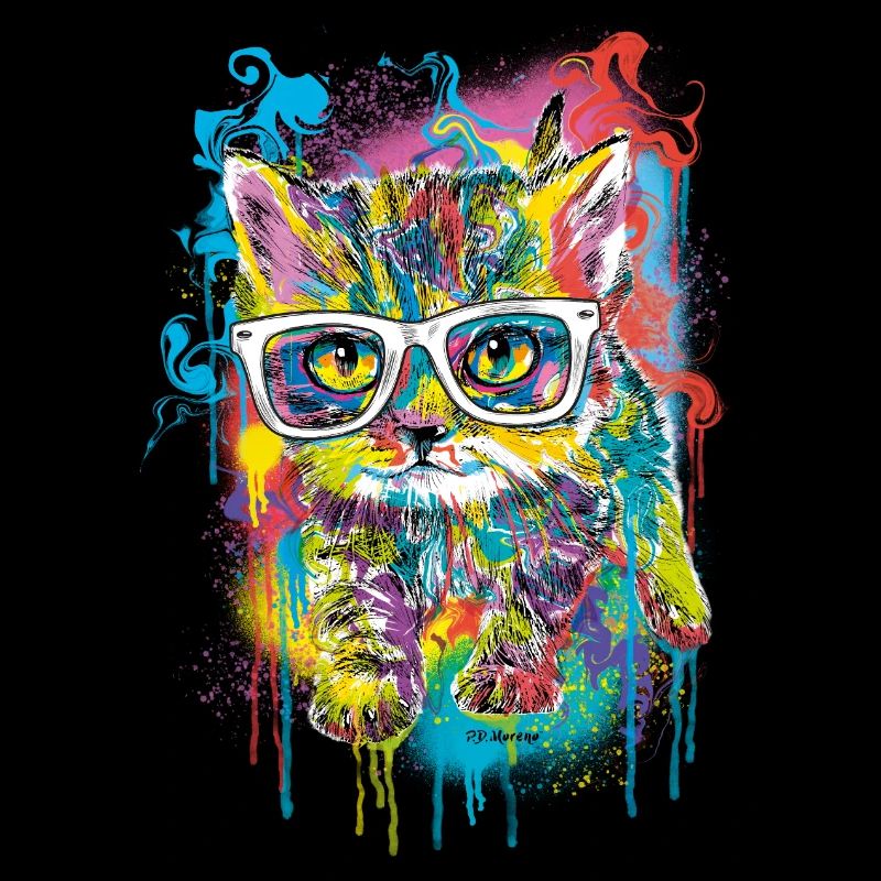 P.D. Moreno Katze mit Brille