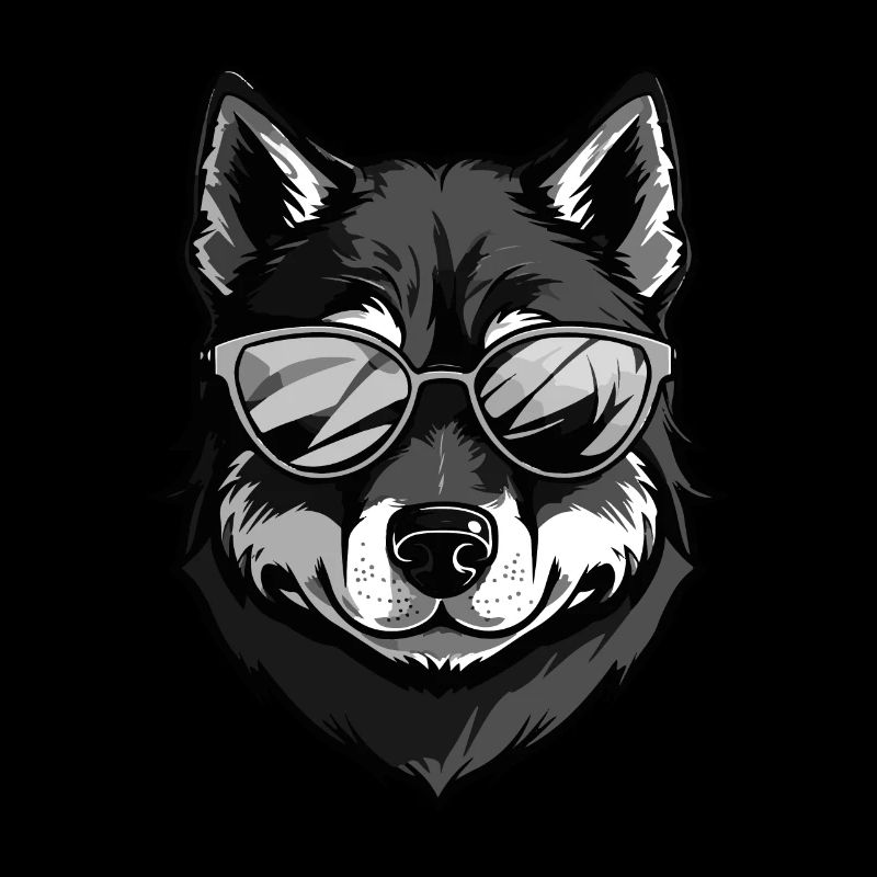 Fête cool hipster chien Husky