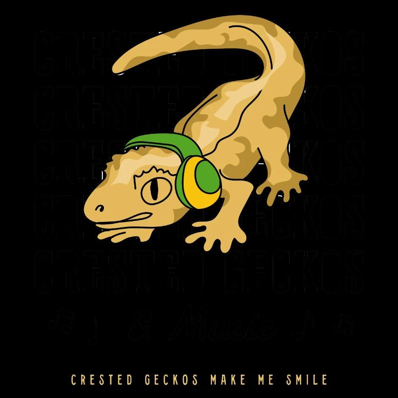 Crested Geckos Music Notes Musician Lizards