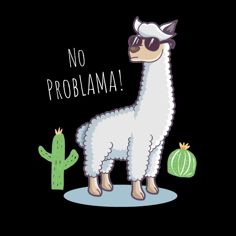 Funny Gift Lama No Problama Cactus Design