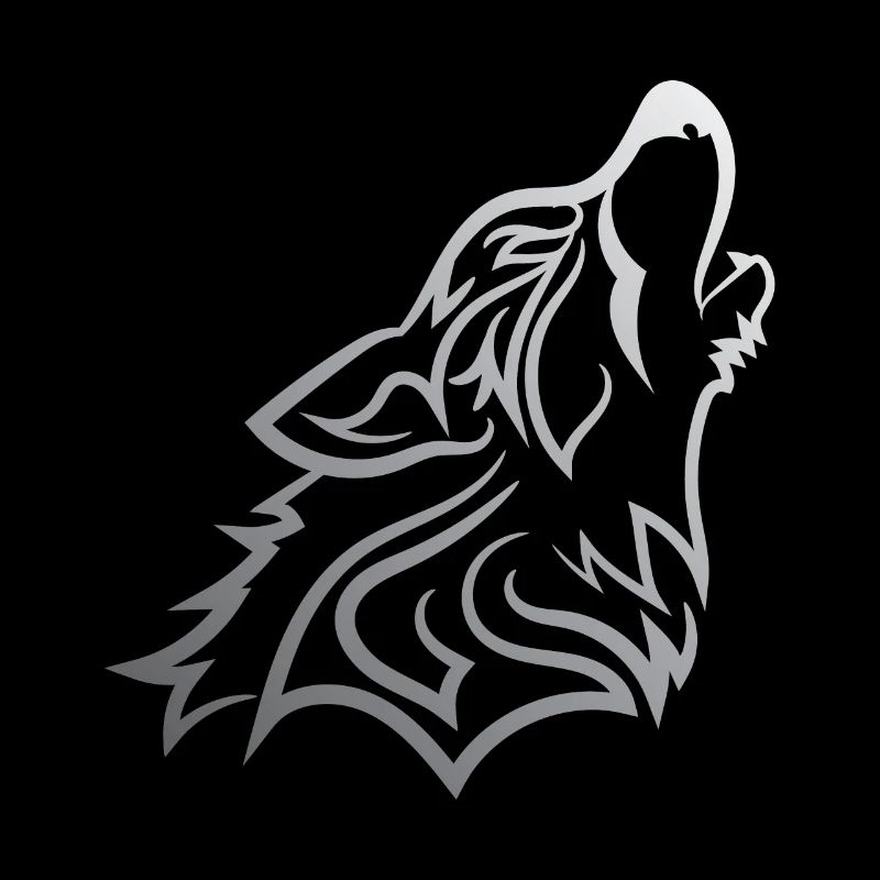 Howling Wolf - Funny Graphic Silvered Wolf Design