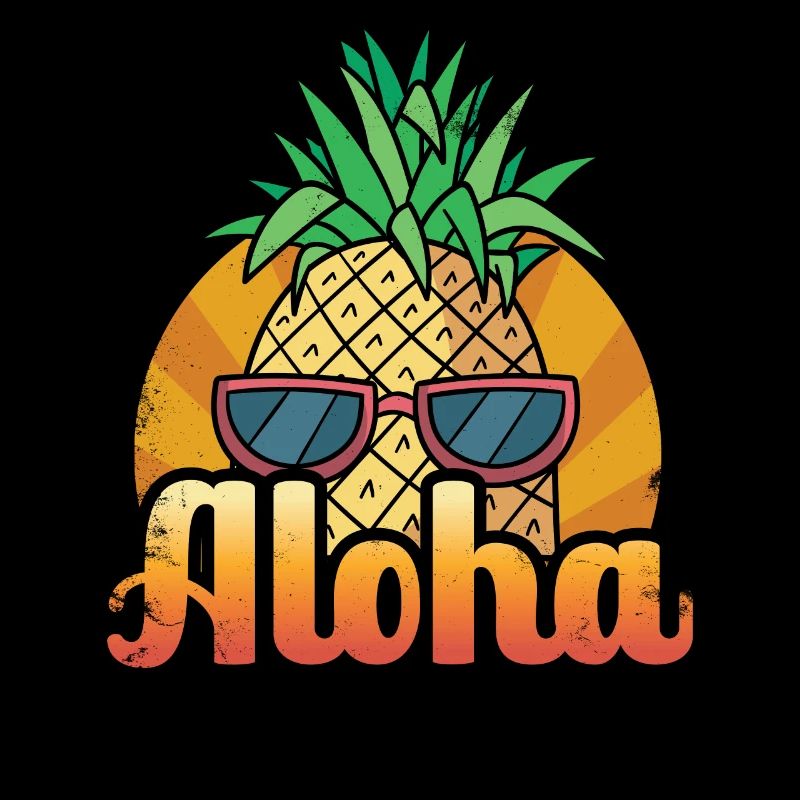Aloha pineapple sunset design For
