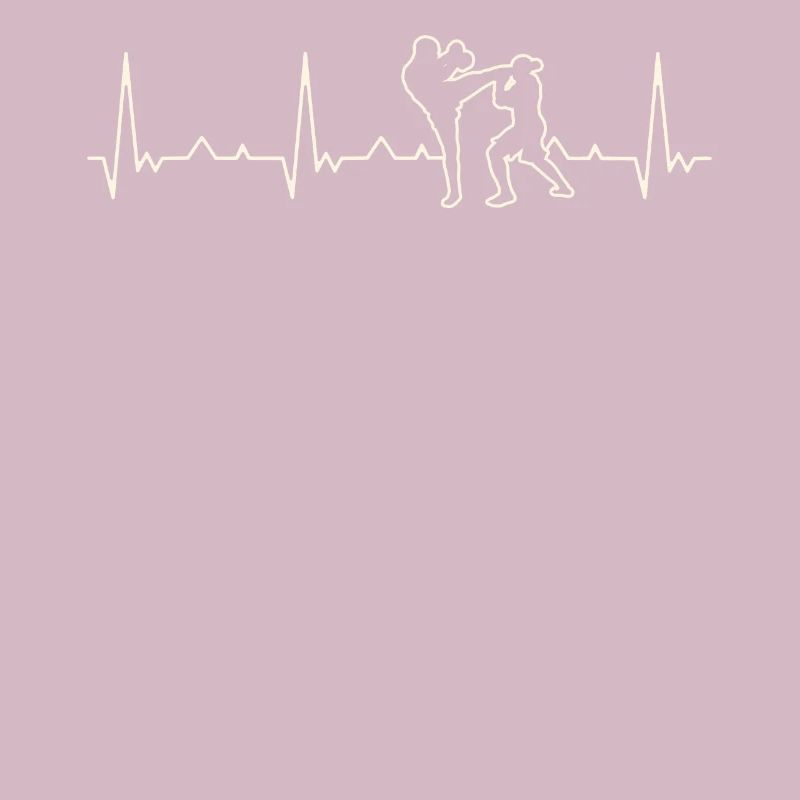 Patada de la cabeza de boxeo. Corazón. Amor. Ekg.