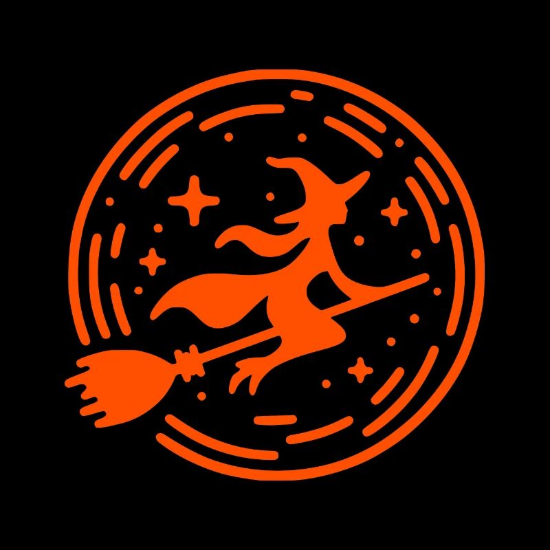 Flying Witch - Stylized Halloween Design