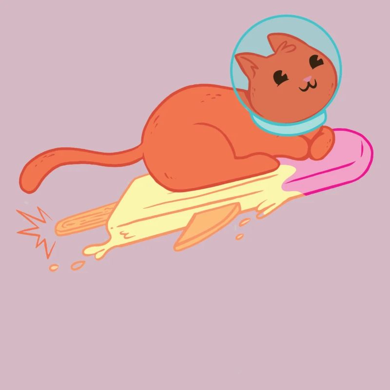 Crème glacée de chat d’espace, fusée de chat d’astronaute