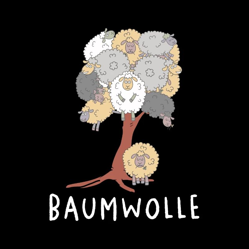 Baumwolle Schafe am Baum Schaf Wortspiel