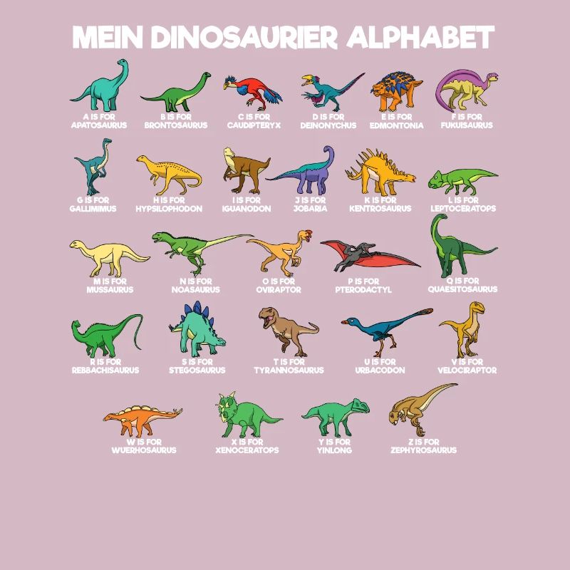 Dinosaurier Alphabet A-Z Dino ABC T-Rex