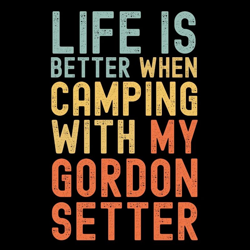 Gordon Setter Camping rétro vintage