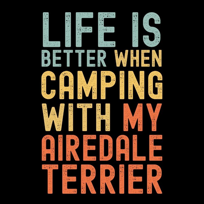 Airedale Terrier Camping rétro vintage